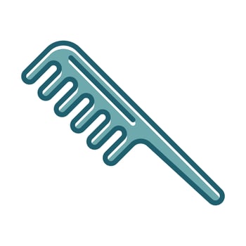 Wooden hair comb natural accessory grooming flat design vector