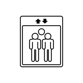 Icon a elevator, isolated against a clean background. vector