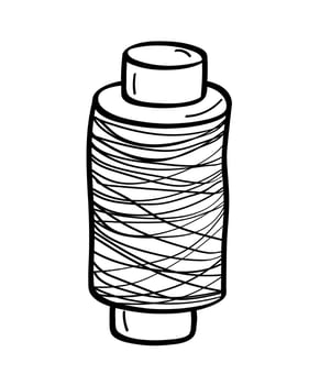 Sewing thread on a spool. doodle icon. Thread for needlework and sewing. vector