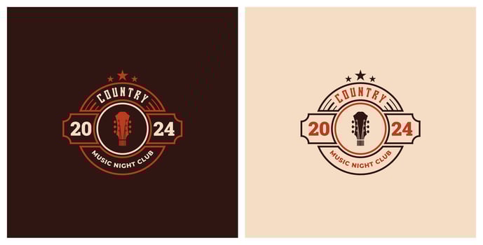 country music night club logo premium template design bacot vector