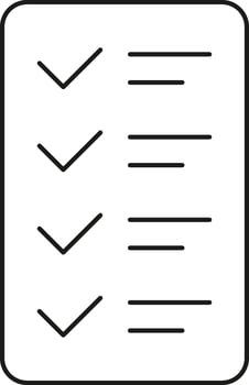 Checklist icon with complete tasks marked ready for project management and organization illustration vector