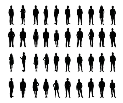 40 Silhouette Business People Men and Women Collection vector