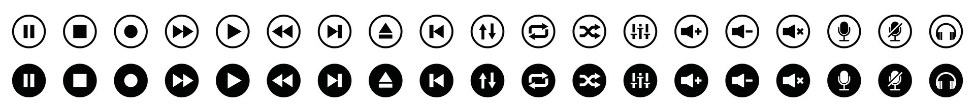 Play button icons set vector