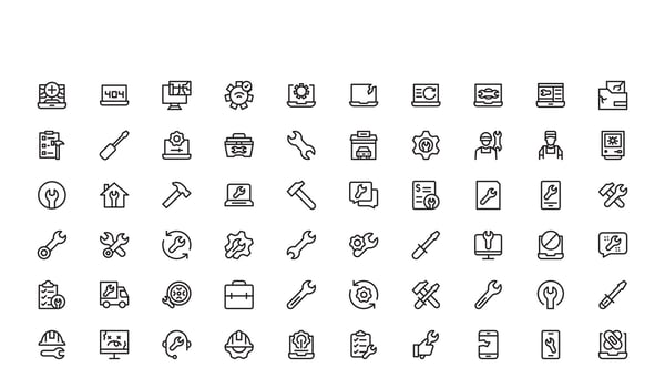 engineering and repair tool icons vector