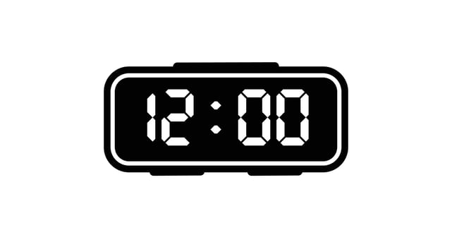 12 digital clock, Chronometer icon design isolated on white background vector