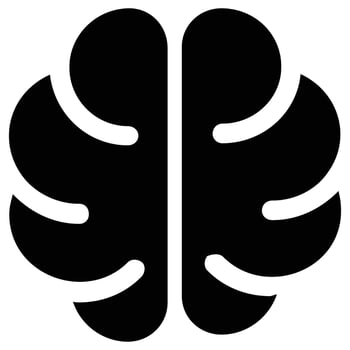 Black Brain Icon Represents Intelligence and Cognitive Function Effectively vector