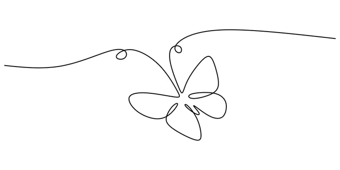 Simple butterfly graphic one line. Nature freedom . Beauty icon. Insect. vector