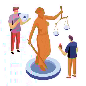 Trendy design icon of goddess of law vector