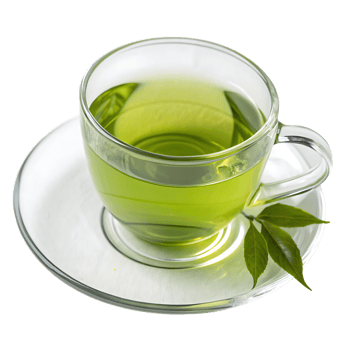 Freshly Brewed Green Tea in Glass Cup png