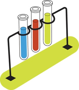 Colorful Laboratory Test Tubes Experiment vector