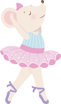 Baby Mouse Ballerina Illustration vector