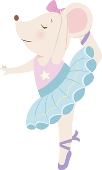 Baby Mouse Ballerina Flat Illustration vector