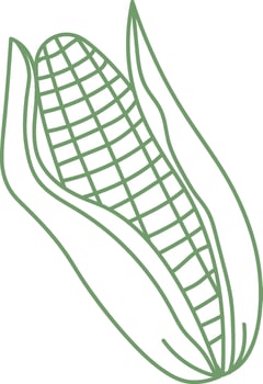 Doodle Corn Vegetable vector