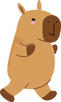 Cartoon Capybara Walking vector