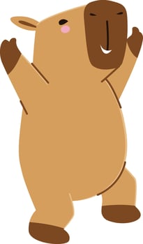 Cartoon Capybara Dancing Illustration vector