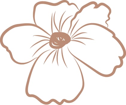 Minimalist Flower Sketch vector