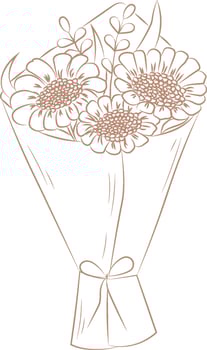 Elegant Floral Bouquet Sketch Illustration vector