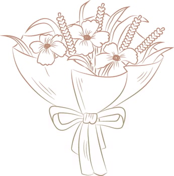 Elegant Flower Bouquet Sketch Illustration vector