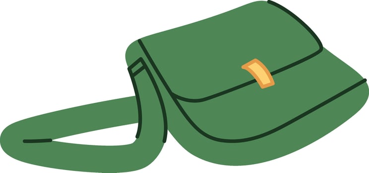 Cartoon Messenger Bag with Strap vector