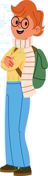 Smiling Student with Backpack vector