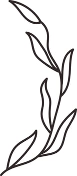 Elegant Leafy Line Drawing vector