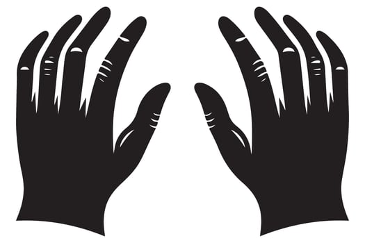 Pair of Human Hands Expressively Ready for Action or Contemplation vector