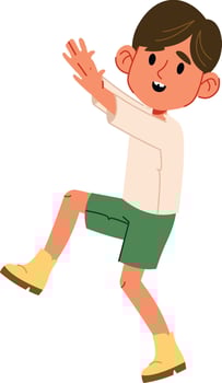 Playful Boy in Motion vector
