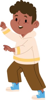 Happy Boy in Casual Outfit Illustration vector
