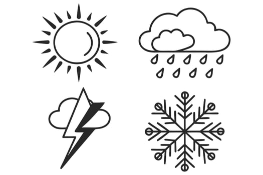 Weather icons set illustration vector