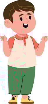 Smiling Boy with Thumbs Up vector