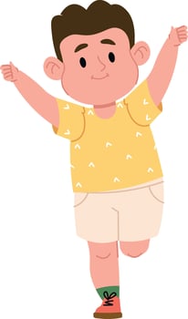 Joyful Boy with Raised Arms vector