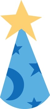 Wizard Hat with Star and Moon vector