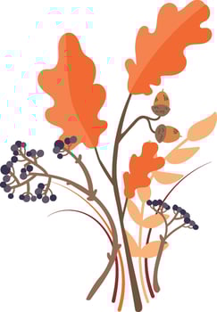 Autumn Leaves and Acorns Composition vector