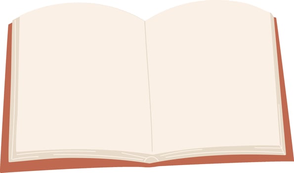 Open Book with Blank Pages Flat Illustration vector
