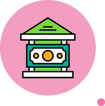 Central bank Minimal filled Circle Icon vector