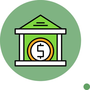 Federal Reserve Minimal filled Circle Icon vector
