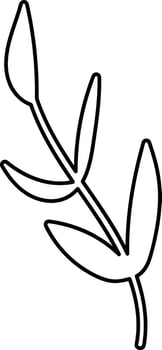 Outline of a Leafy Branch vector