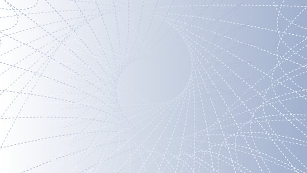 Abstract digital background with flowing dotted lines forming a tunnel like structure on a smooth gradient gray surface creating a modern and minimal design. vector