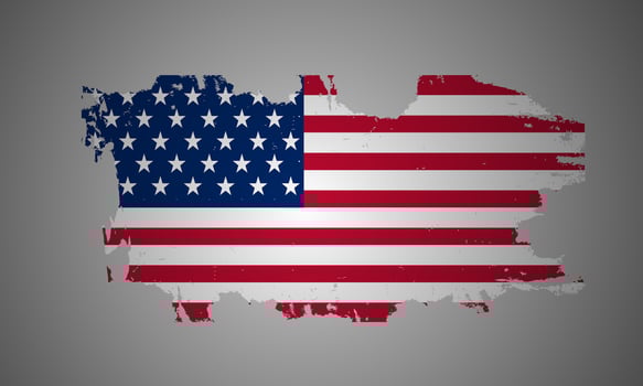Grunge Style American Flag with Brush Texture vector