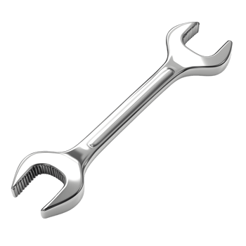 Metal open end wrench tool isolated on transparent background png