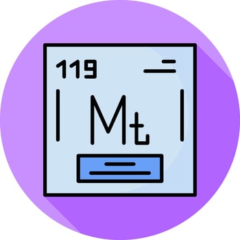 Meitnerium Chemical Minimal Filled Circle Icon vector