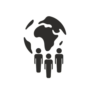 icon people group with globe vector