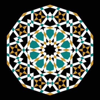 Colorful octagonal geometric pattern design vector