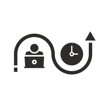 flexible worker hours icon, schedule time job, flat symbol - illustration vector
