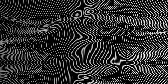 Black and white wavy lines design vector