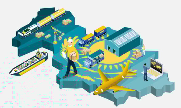 Logistics operations and transportation illustration vector