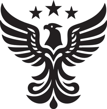 Stylized Black Eagle Insignia Logo vector