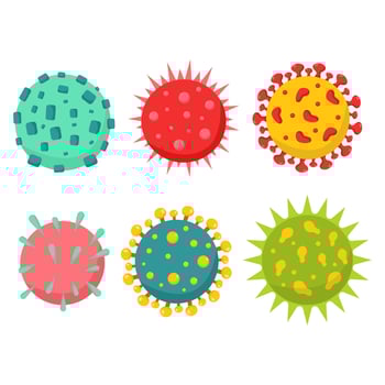 Colorful cartoon viruses and bacteria illustration vector