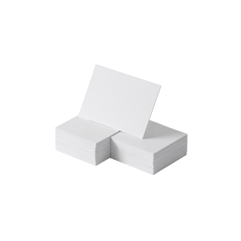 Clean white business cards creating a crisp symmetrical visual presentation on a serene surface png