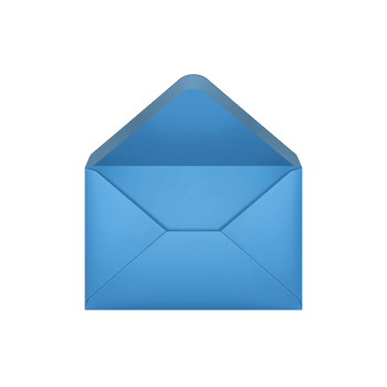 Azure mail communication icon depicting messaging in a digital format on transparent png